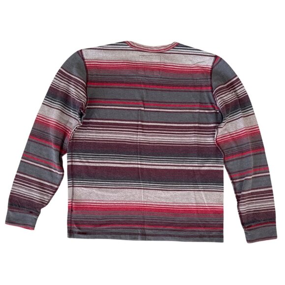 Prana Striped Long Sleeve Shirt Organic Cotton & Polyester Blend Red/Gray Size M - Picture 2 of 8